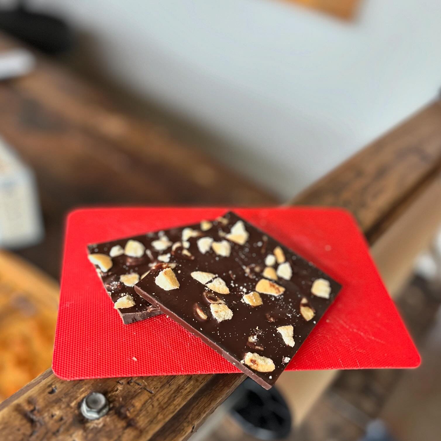 👀 👀 RND is underway for our next Limited Edition bar, and let me tell you&hellip;It&rsquo;s GOOD! Any guesses on what she may be?! **And NO, those aren&rsquo;t nuts on there! 
&bull;
Stay tuned for this perfect addition to summertime!&bull;
&bull;
