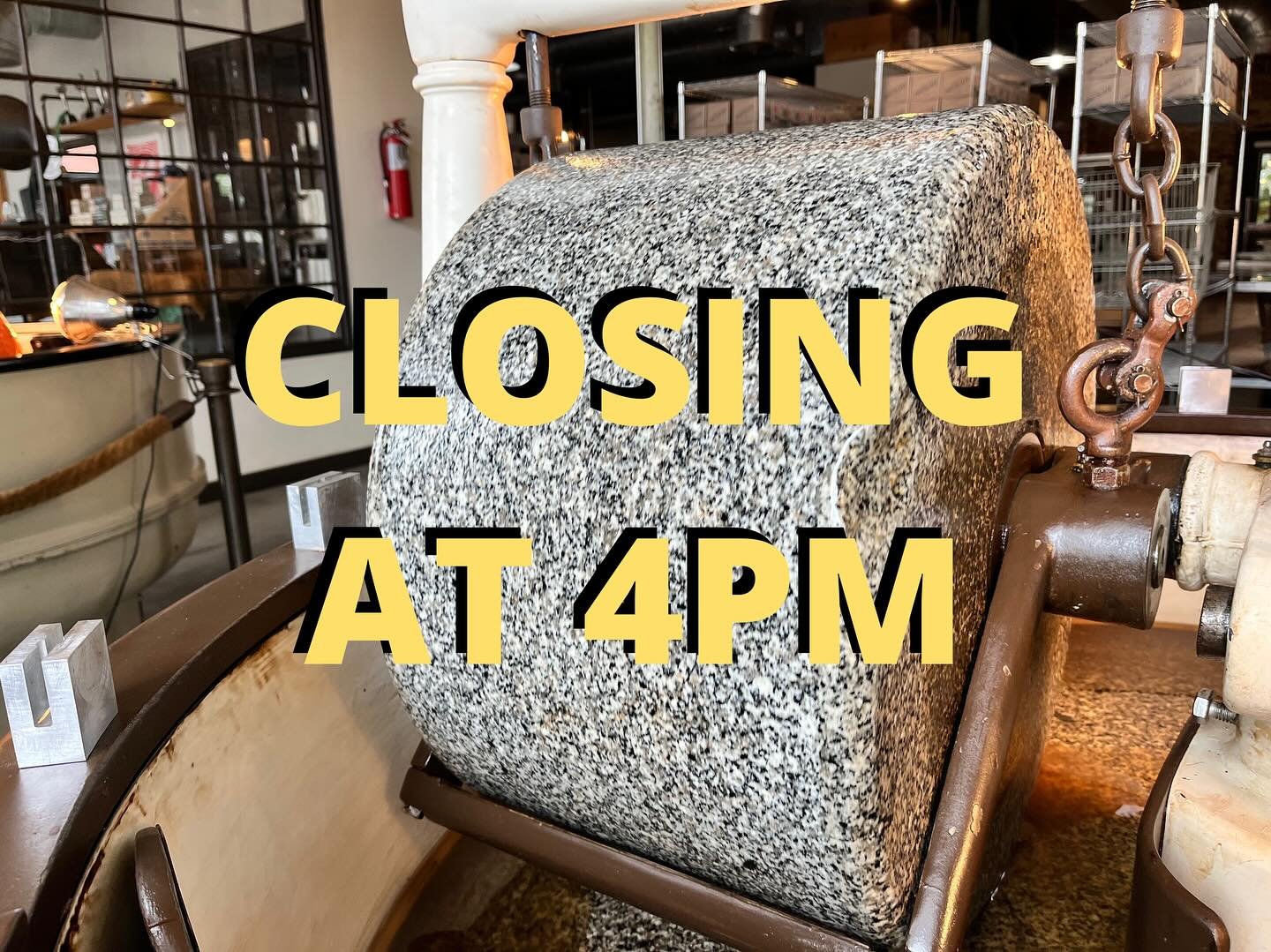 Hey folks, due to some staffing wonkiness today we&rsquo;re going to pack up a bit early today but will be back to our regularly scheduled programming tomorrow! Sorry for the inconvenience and we can&rsquo;t wait to see you tomorrow!&bull;
&bull;
#ol