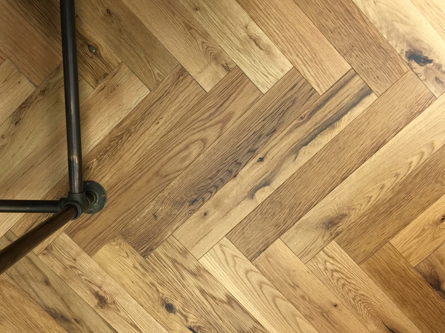 Reclaimed White Oak [Bare Finish, Herringbone] at Rag &amp; Bone Boutique, Bloomingdales, NYC.