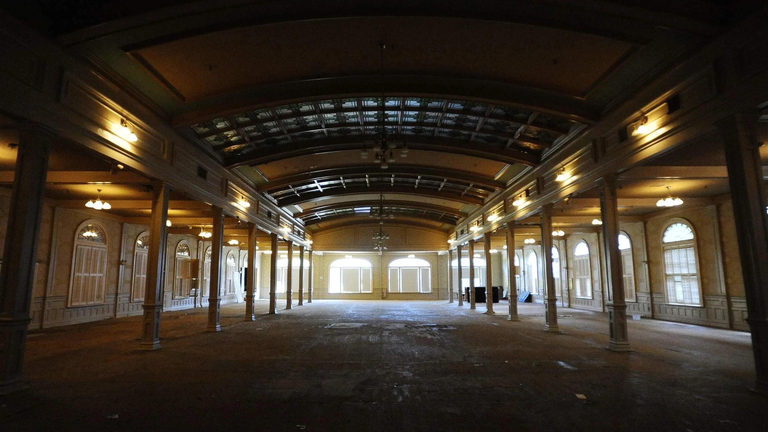 Abandoned hotel interior.