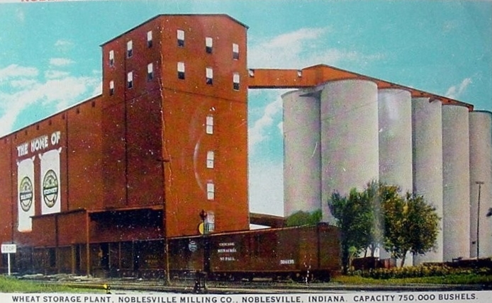 Vintage Image of the Noblesville Milling Co. grain storage facility (date unknown).