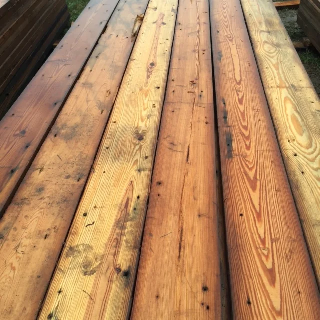 Pristine American Heart Pine, reclaimed from Noblesville grain facility.