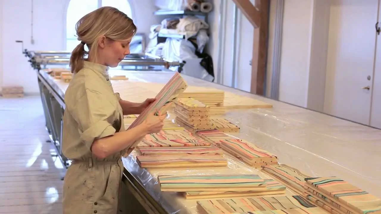 The artist at work in her Copenhagen studio.