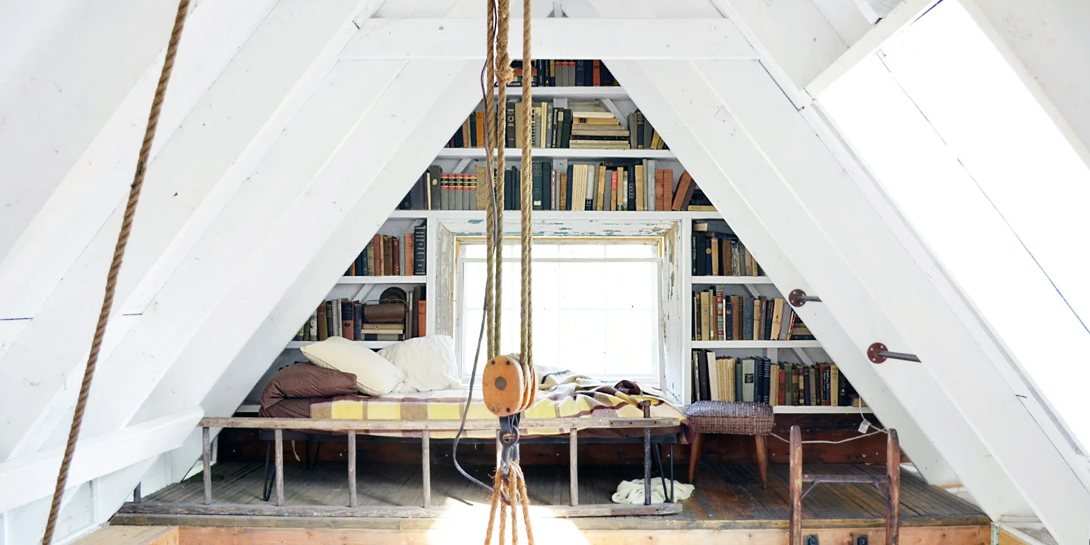 A peak inside Camp Wandawega's reclaimed wood treehouse.