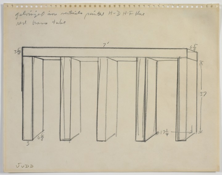 Donald Judd,&nbsp;Untitled sketch, 1967,&nbsp;Graphite on paper. (C)&nbsp;Judd Foundation.