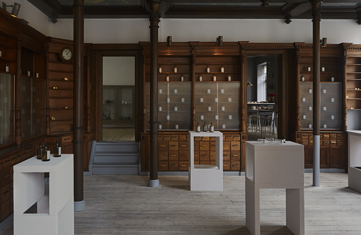Frama's home offices and showroom at St. Paul's Apotek in Copenhagen.