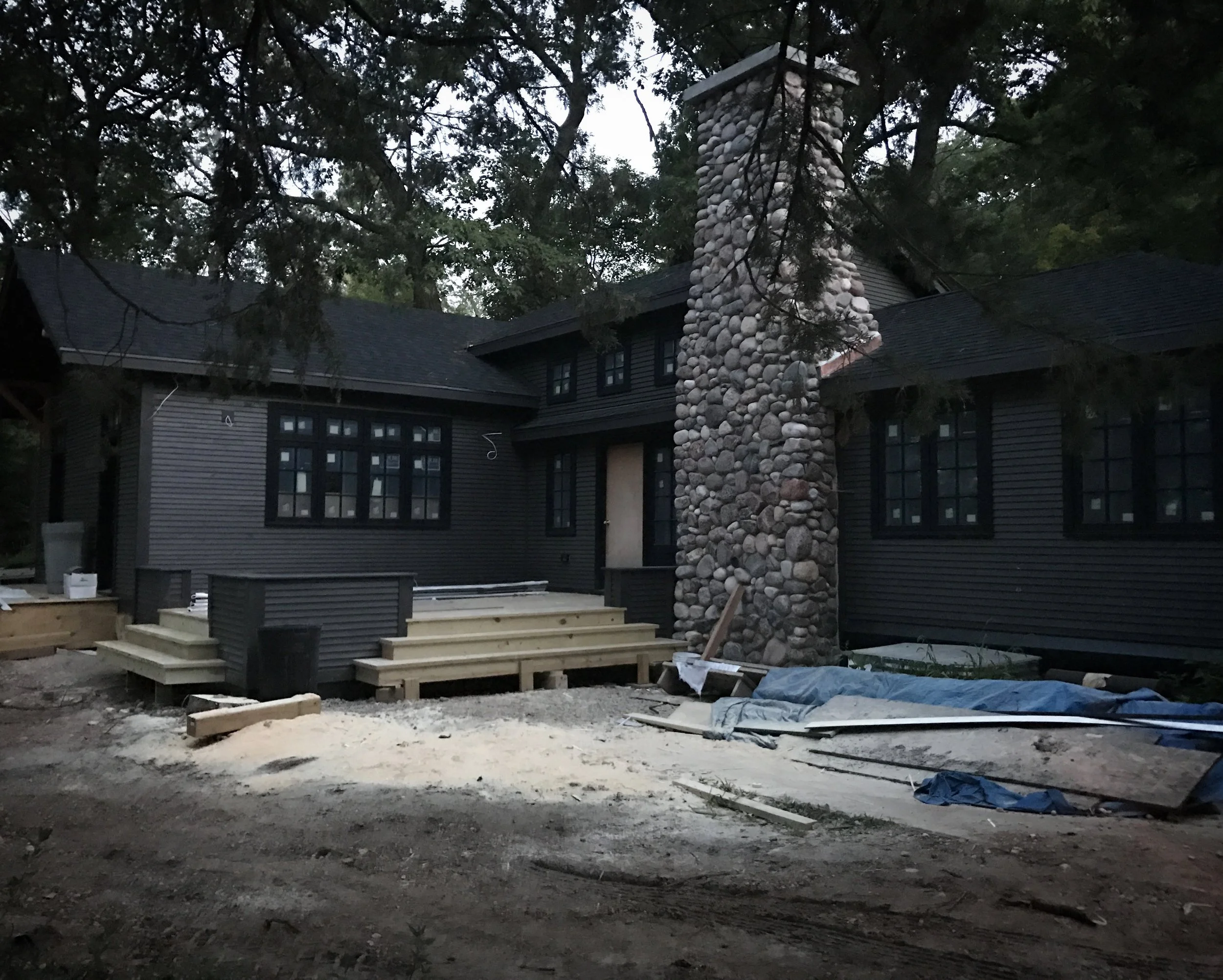 The Camp Wandawega Social House nearing completion, summer 2017.