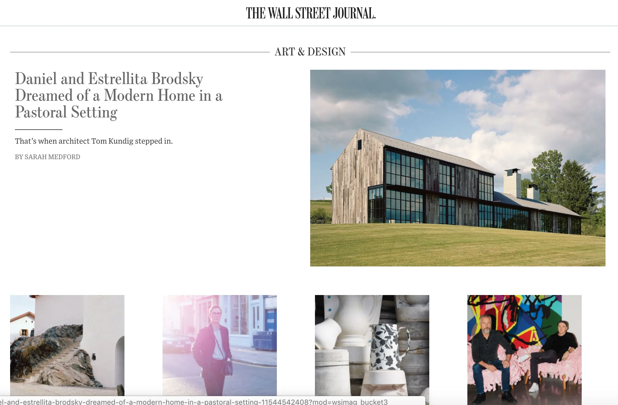 From the Wall Street Journal homepage, Dec 17. Project photos by François Coquerel for the Wall Street Journal. Click the image to read the full profile.