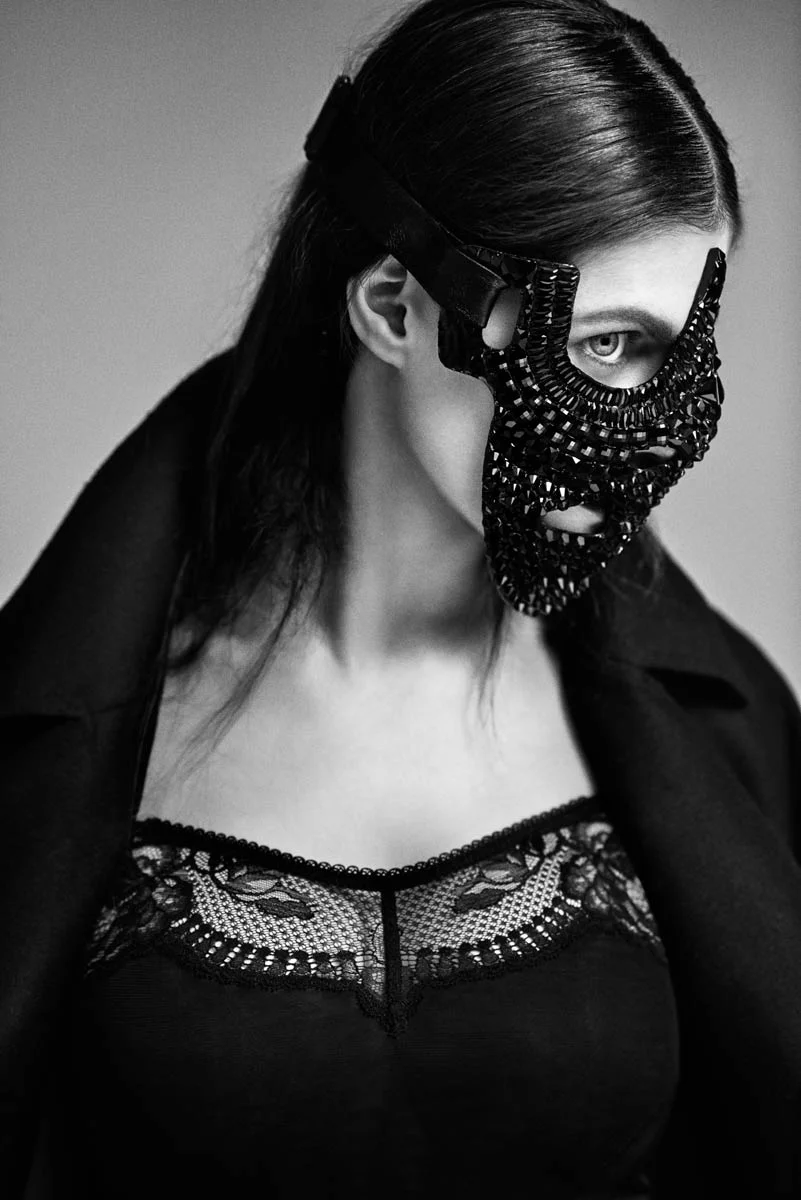 Alexandra Daddario Mask Photographed by Carlos Serrao For Flaunt