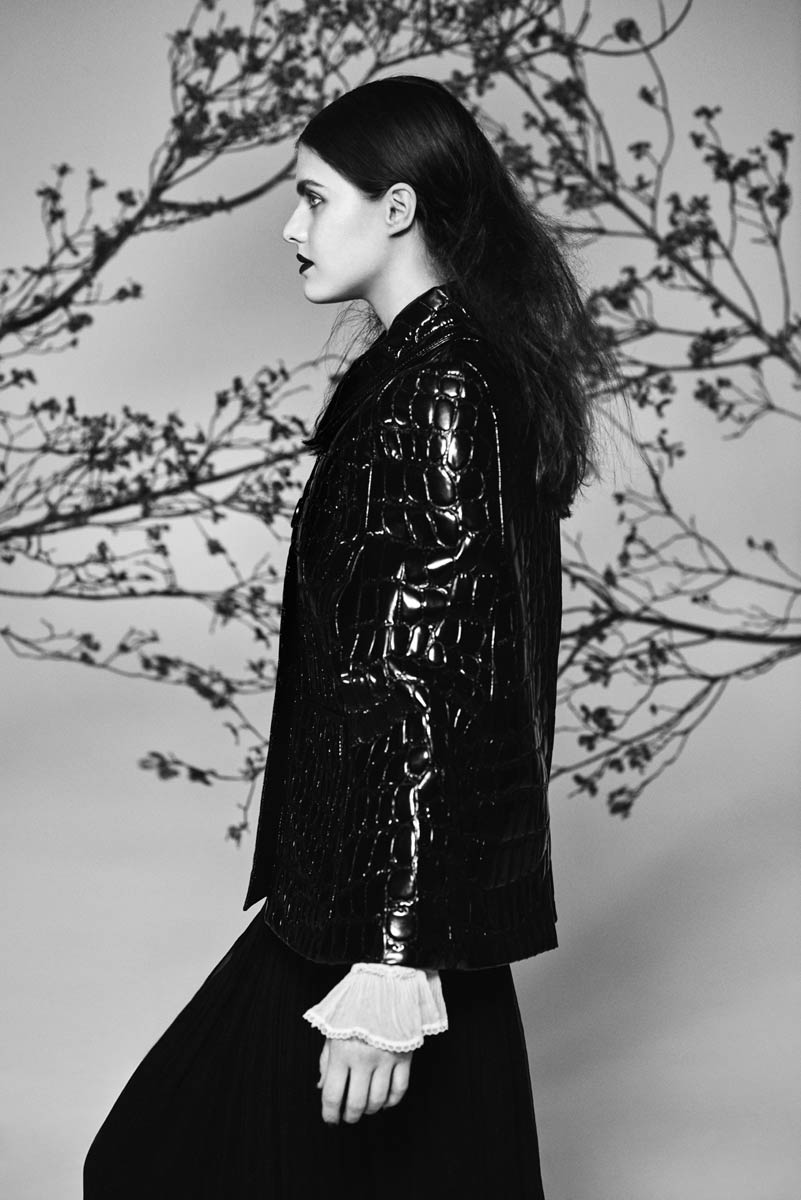 Alexandra Daddario Jacket by Miu Miu Photographed by Carlos Serr