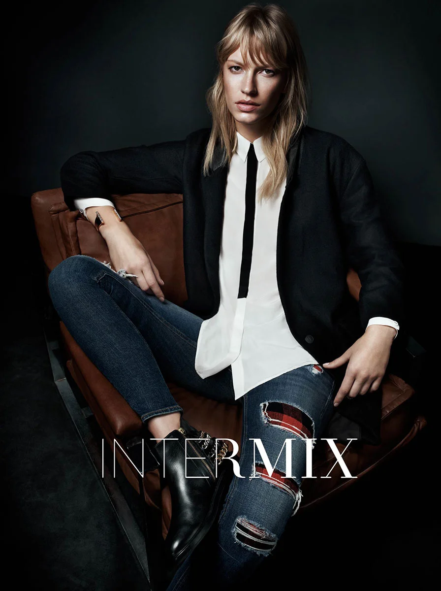 Intermix Black Jacket Ripped Jeans by Gregory Harris Retouching 