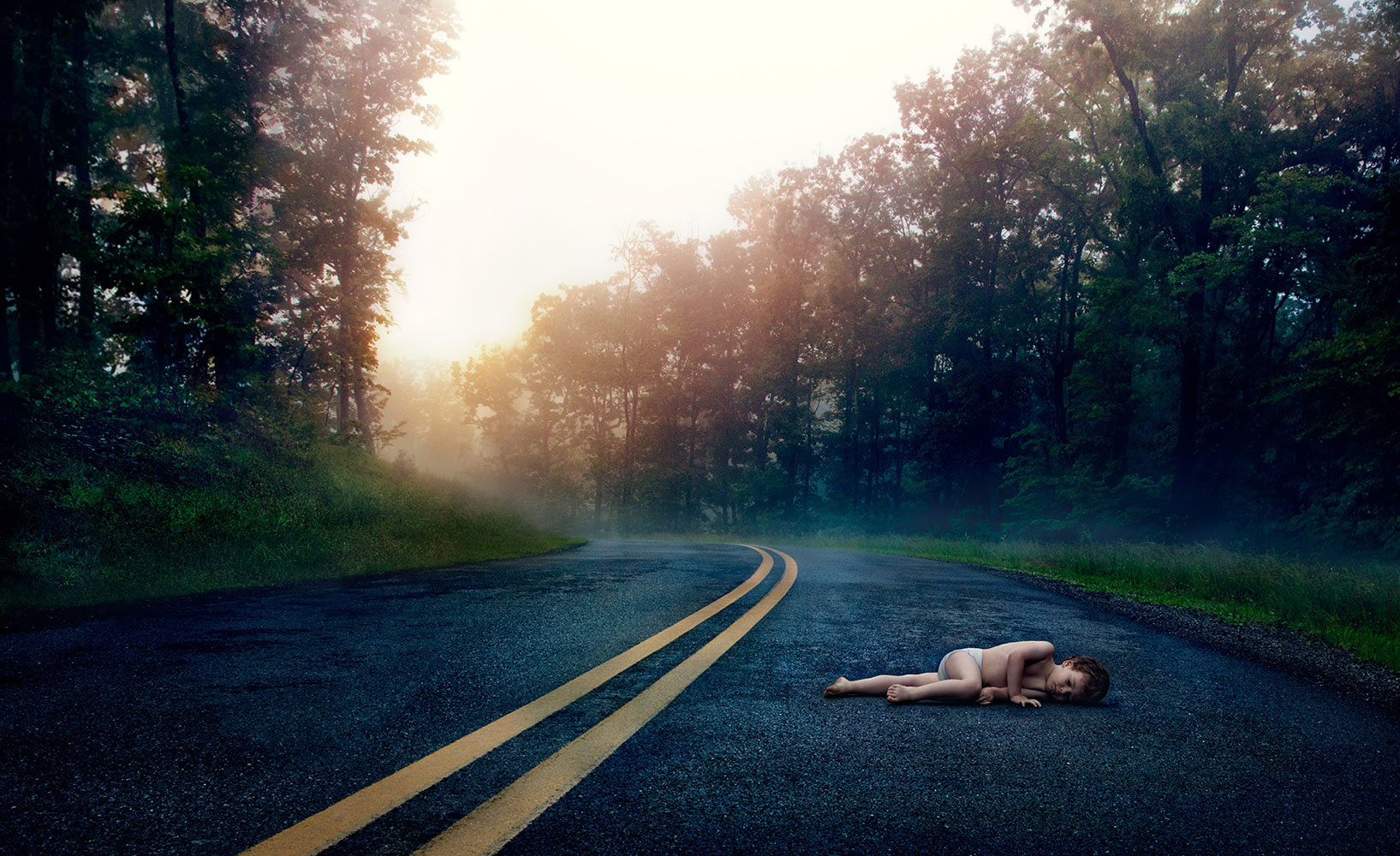 Little Boy Road by Elizabeth Moss Retouching by Rare Digital Art