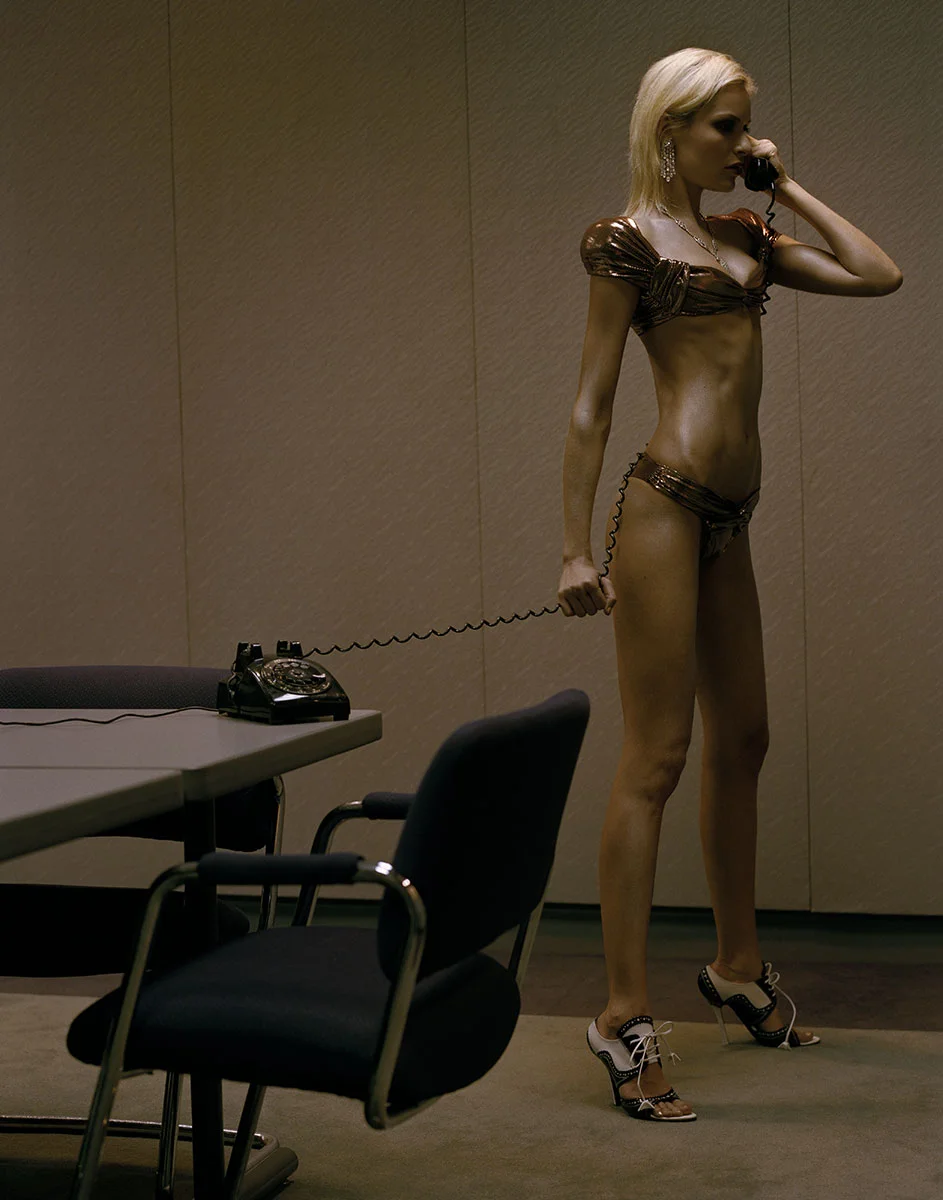 Rie Rasmussen Phone by Alex Cayley for Vogue Italia Magazine Ret