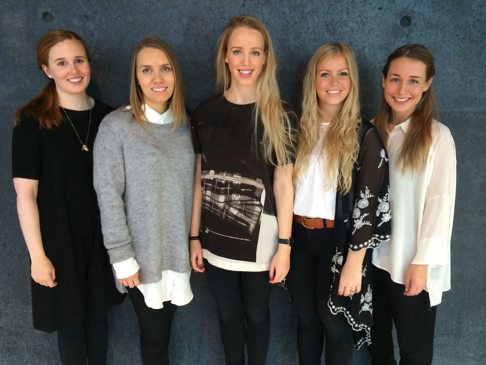 Frá vinstri: Kristel Finnbogadóttir, Rakel Guðmundsdóttir, Lilja Gylfadóttir, Karen Ósk Gylfadóttir og Andrea Karlsdóttir.
