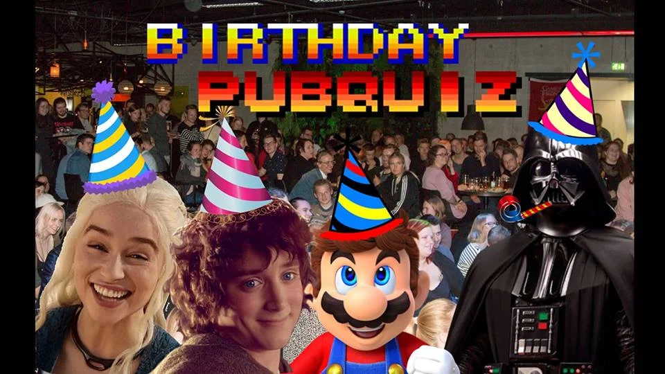 Bannerinn fyrir afmælisbarsvarið sem verður haldið á Stúdentakjallaranum næsta laugardag. Ljósmynd/PubQuiz plebbarnir
