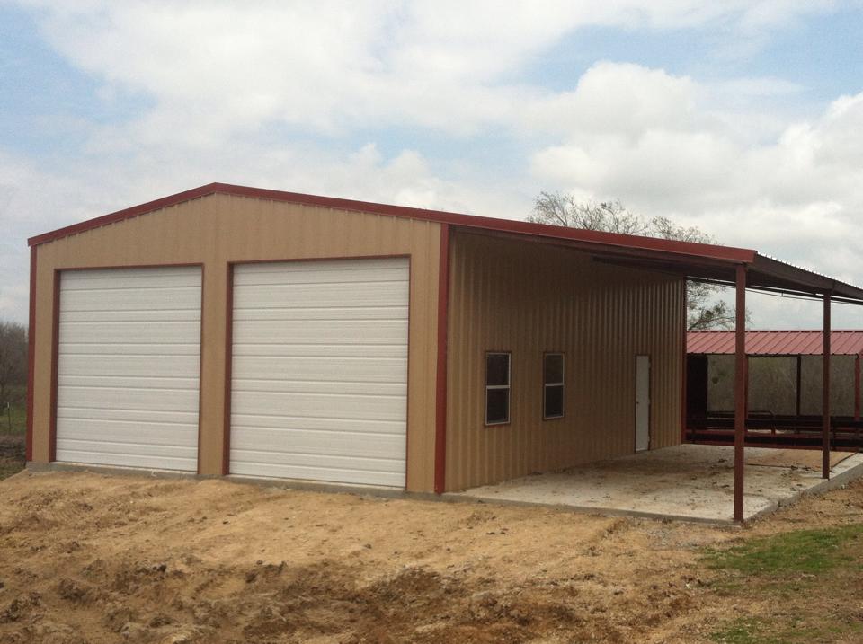 Double Garage with Lean-To