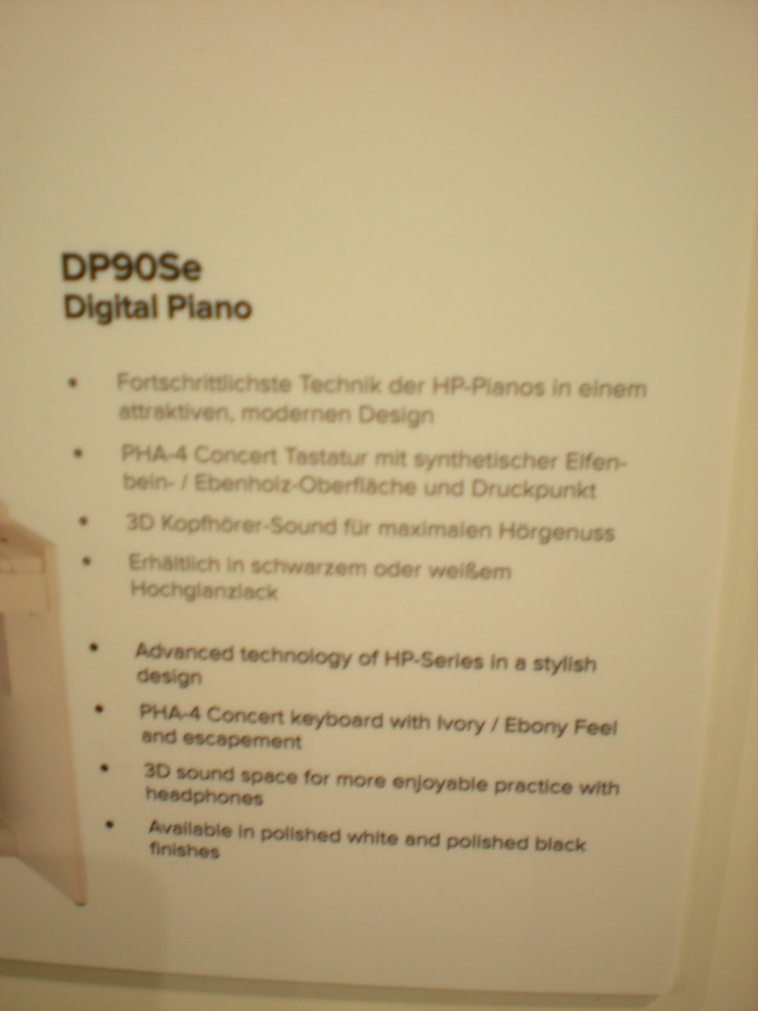 Roland DP90Se - specyfikacje