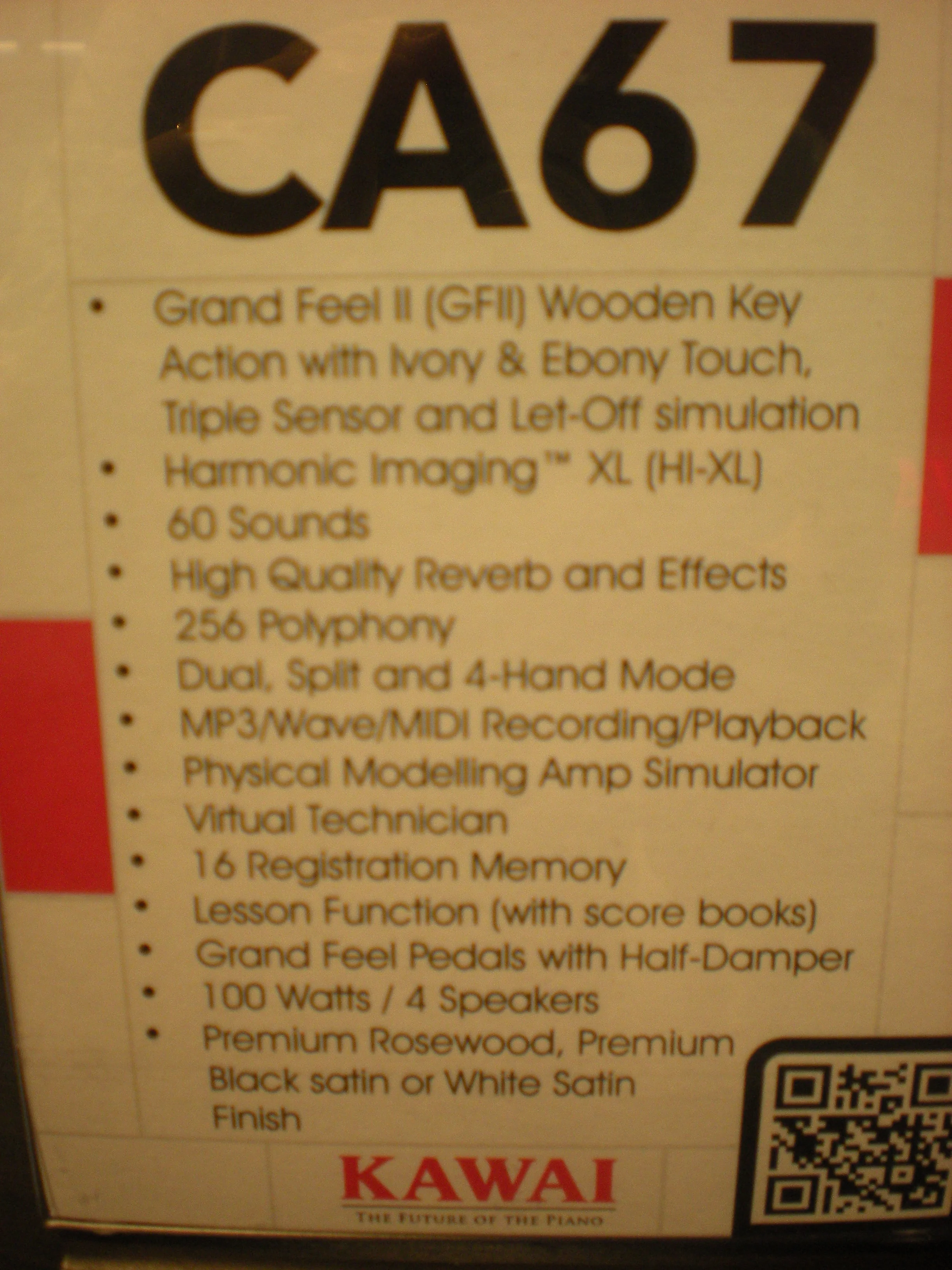 Kawai CA67 - specyfikacja
