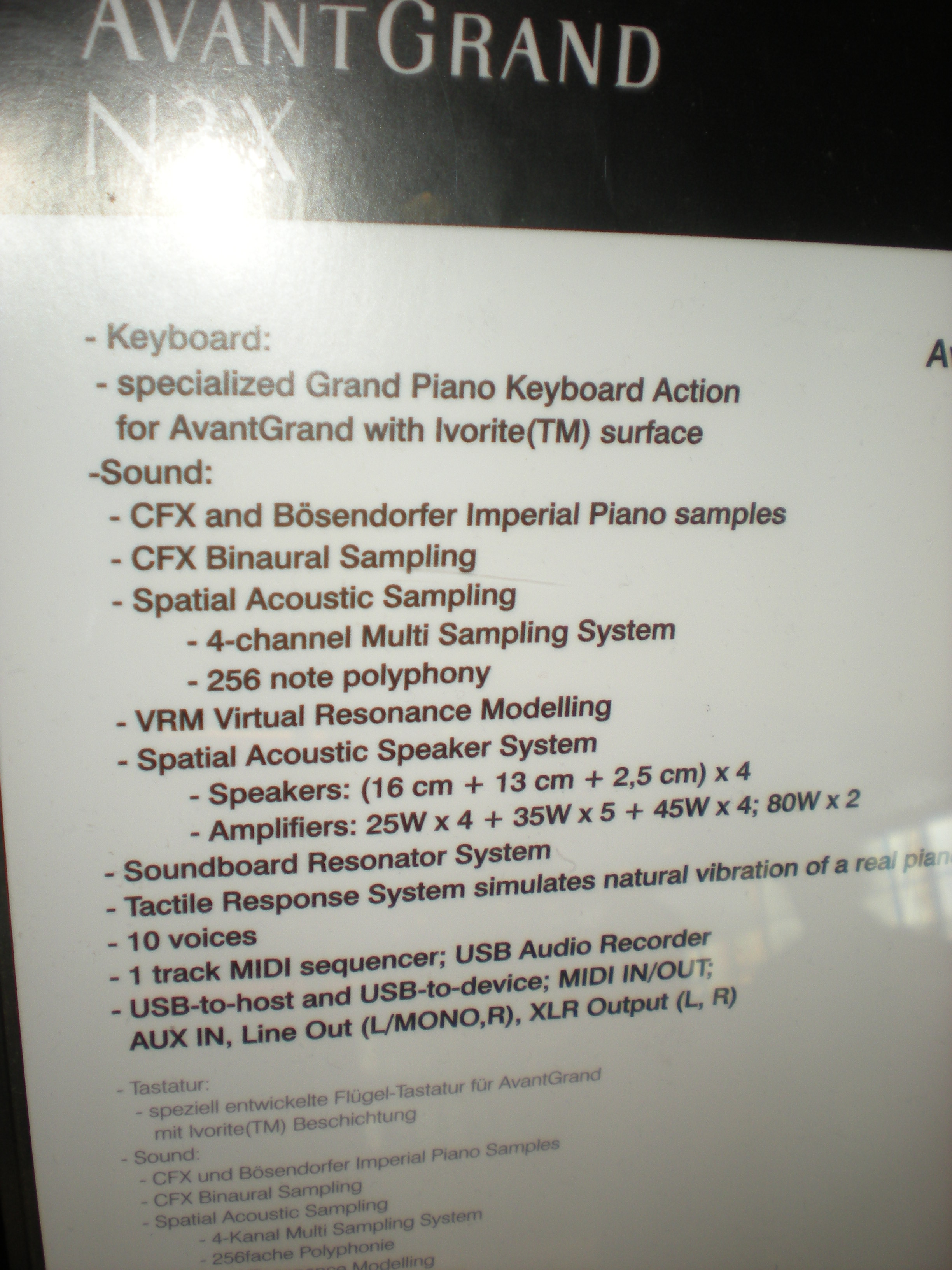 AvantGrand N3X - specyfikacje