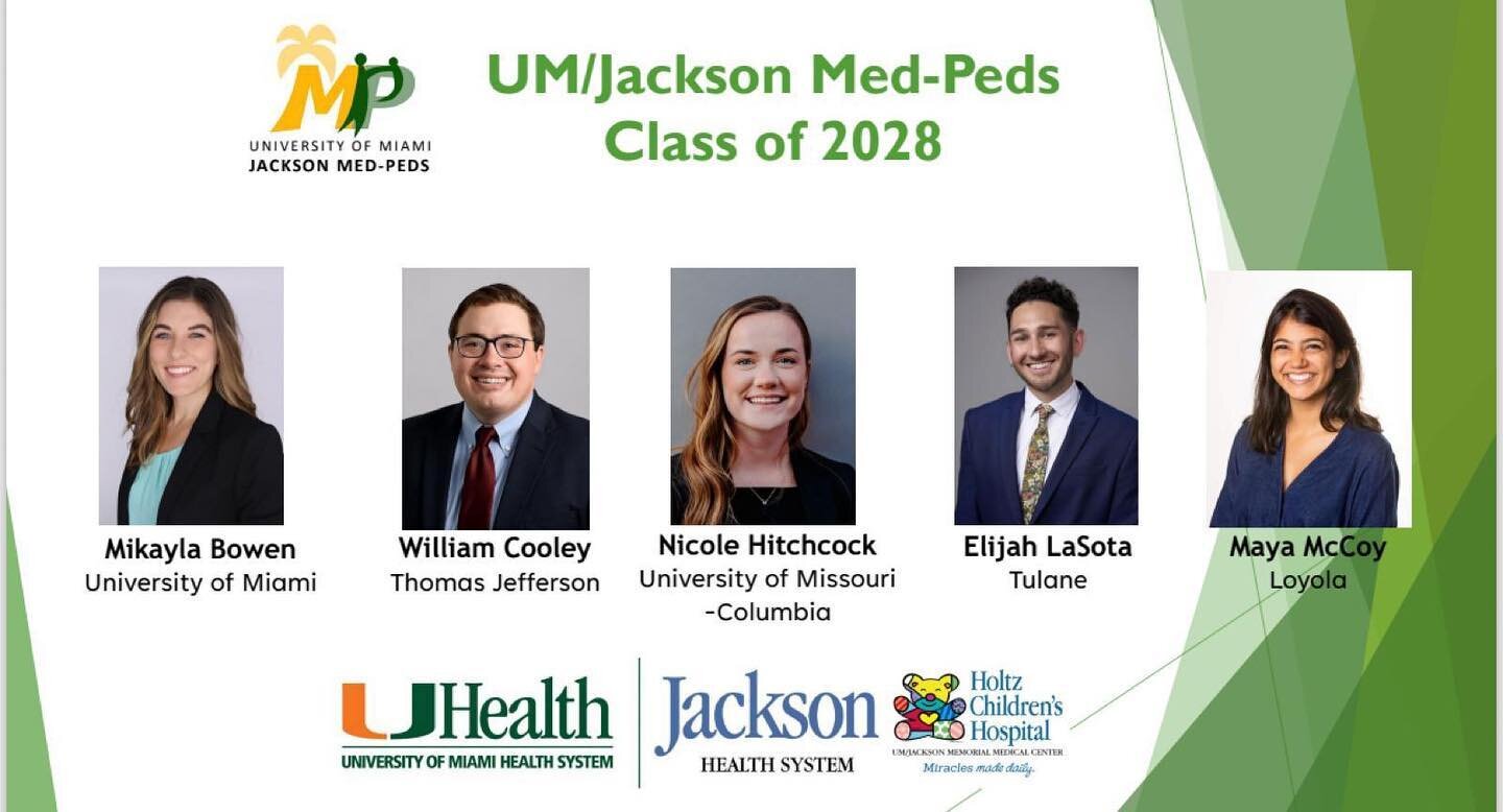 🎉🎉🎉🎉Congratulations to our newest Miami Med-Peds additions!! We&rsquo;re so excited and can&rsquo;t wait to get to know you all!!! 🥳🥳🥳🥳🥳🥳 #MP4L #Match2024 #medpedslove