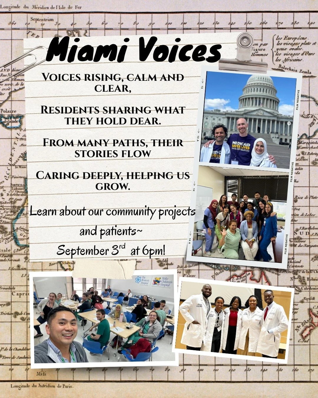 September 3rd we are hosting a very special event!

Miami residents will come together and will speak to all applicants about &quot;voices&quot; - the voices of miami and the voices of residents in the program

This will be an opportunity for applica