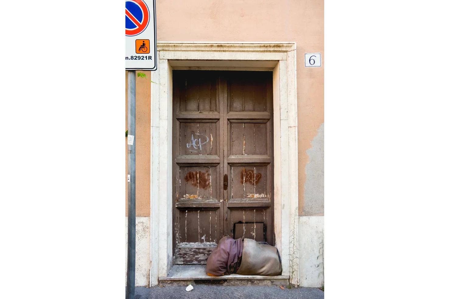 Doorway With Garbage - Rome, Italy