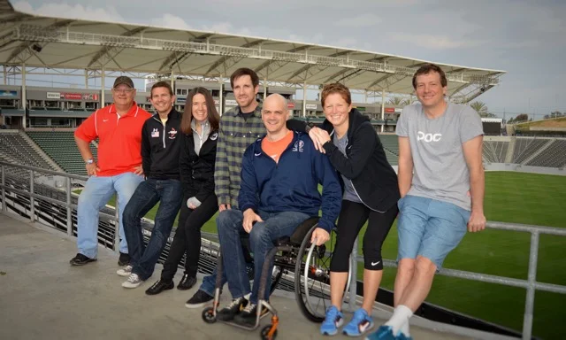 Team USA Coaches - from L-R: Dave Burgering (diving), Guy Krueger (archery), Teresa Skinner (Paralympic track & field), Mike Jankowski (snowboarding), Dave Denniston (Paralympic swimming), Michelle French (women’s soccer), Peter Foley ( snowboarding & skiing) 