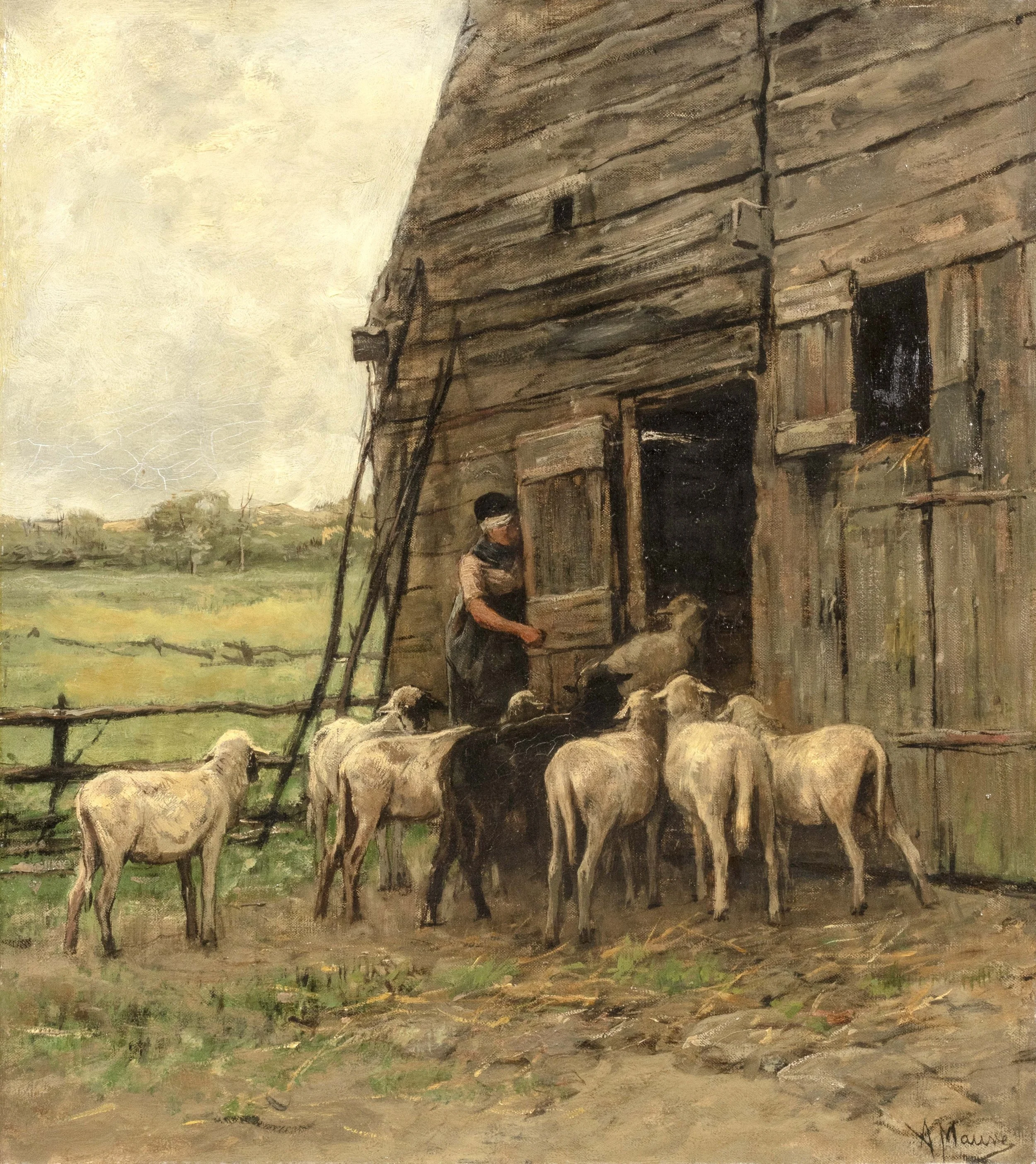 Anton Mauve, The Sheepfold (De Schaapskooi).