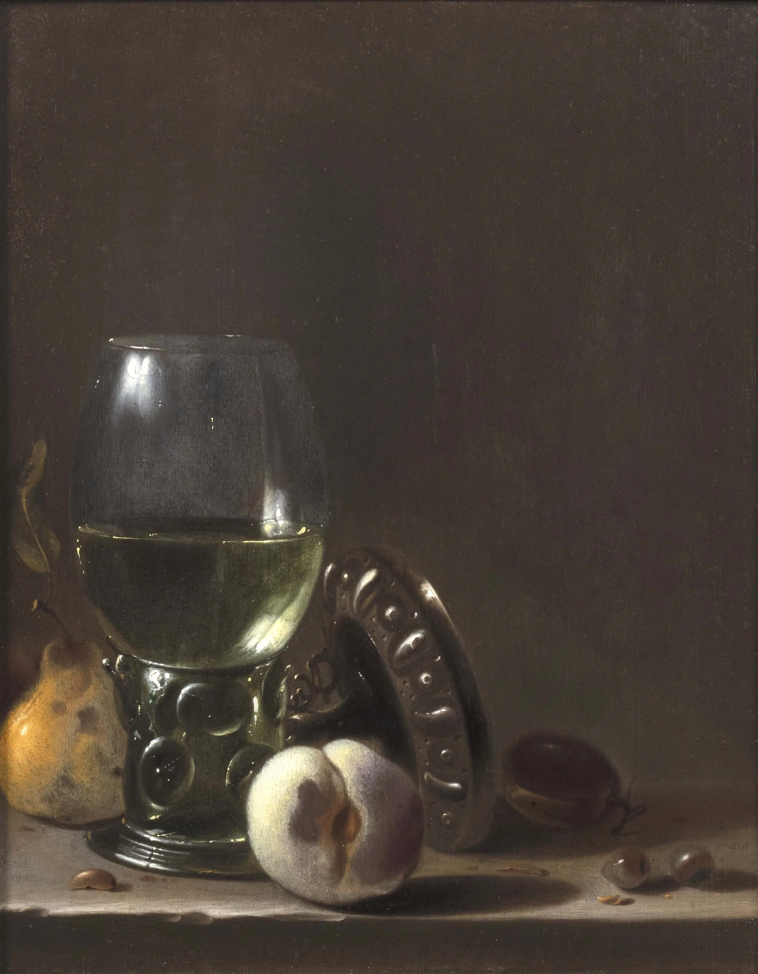 Evert van Aelst, Still Life with a Roemer, Tazza, and Fruit