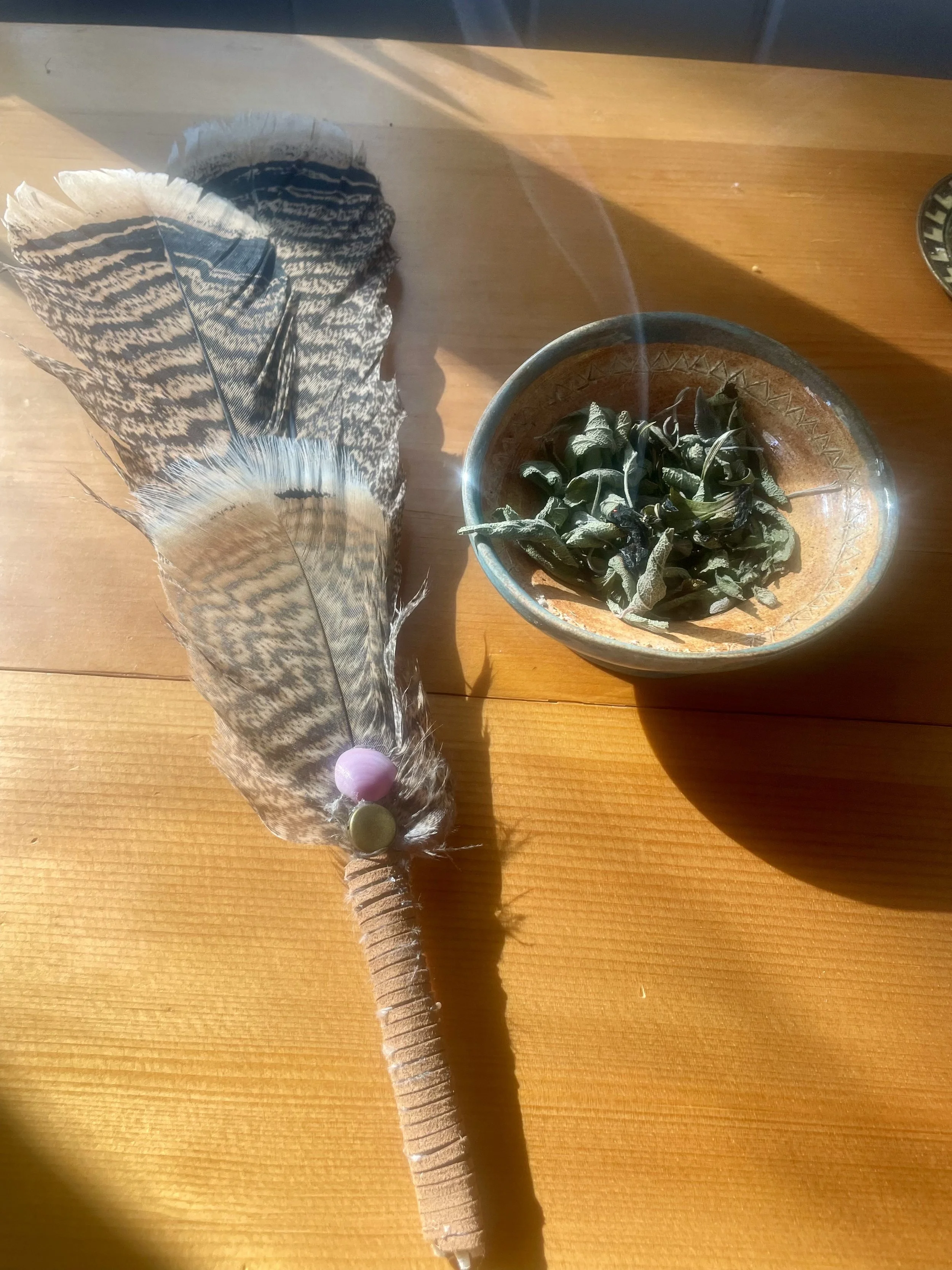 Handcrafted Turkey Tail Smudging Wand