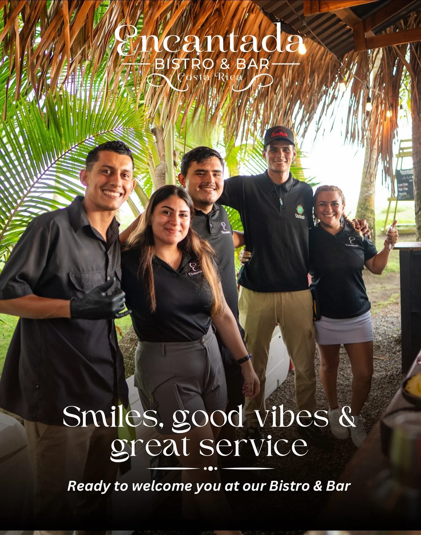 Behind every unforgettable moment at Encantada, there&rsquo;s an amazing team making it happen 💙🌴
Come say hi, enjoy the ocean breeze, and let us take care of you at our beachfront Bistro &amp; Bar restaurant &mdash; open daily from 12pm to 8pm.

P