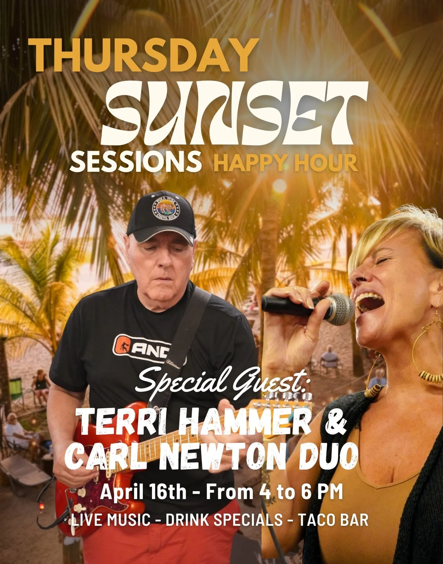 Golden hours are almost gone&hellip; 🌴

This Thursday, April 16th, we gather again for one of the final Sunset Sessions Happy Hours of the season at Encantada.

Think easy afternoons by the ocean &mdash; good music playing, drinks in hand, tacos fre
