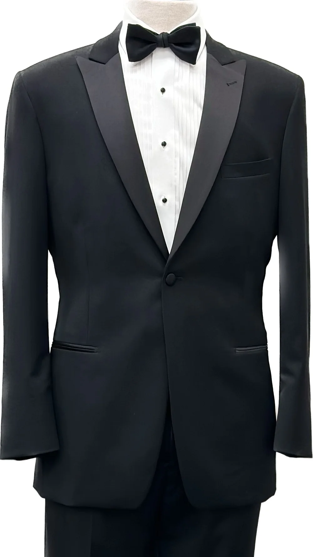 Notch Lapel Side Vented Simple & Classy Solid Black Super 150'S Wool & Back Side Vented Available In 2 Or 3 Buttons Style Regular Classic Cut