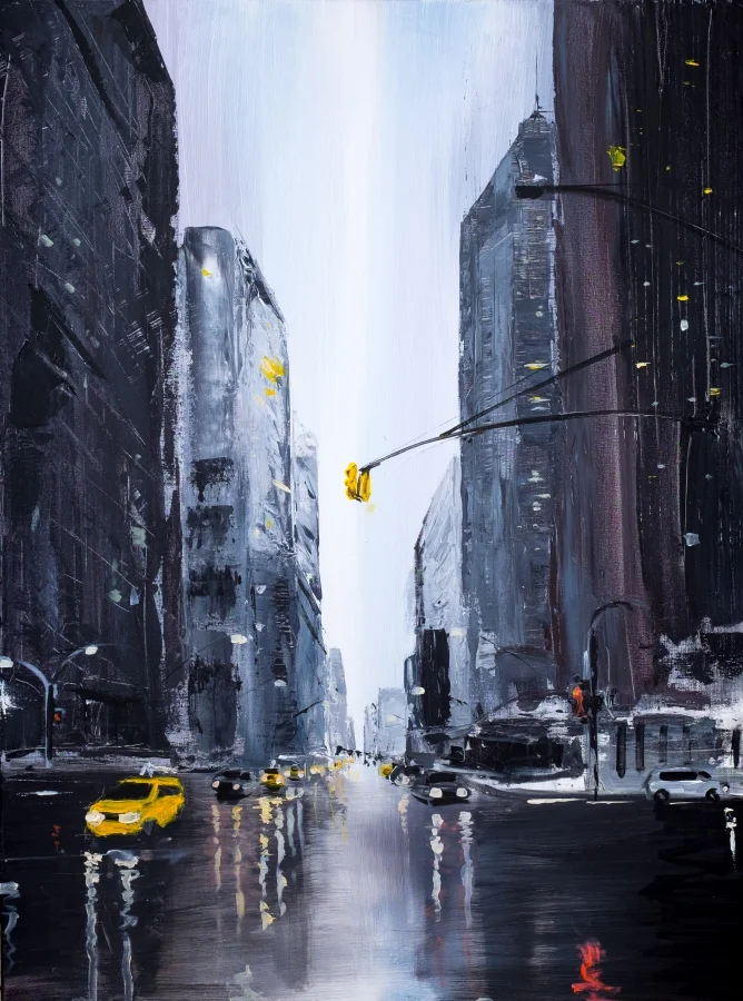 Balance Due - Downtown NYC and Busy Streets (Both 36"x48") 