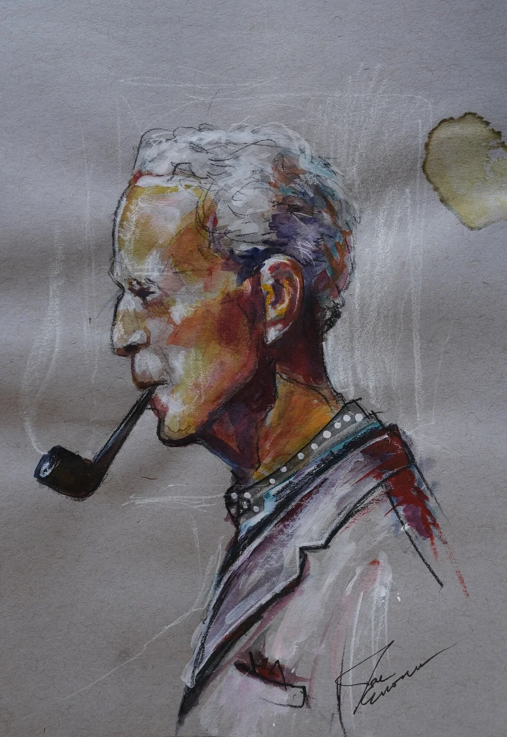 norman rockwell portrait tobacco Norman Rockwell with Coffee Stain — Joe Everson Art