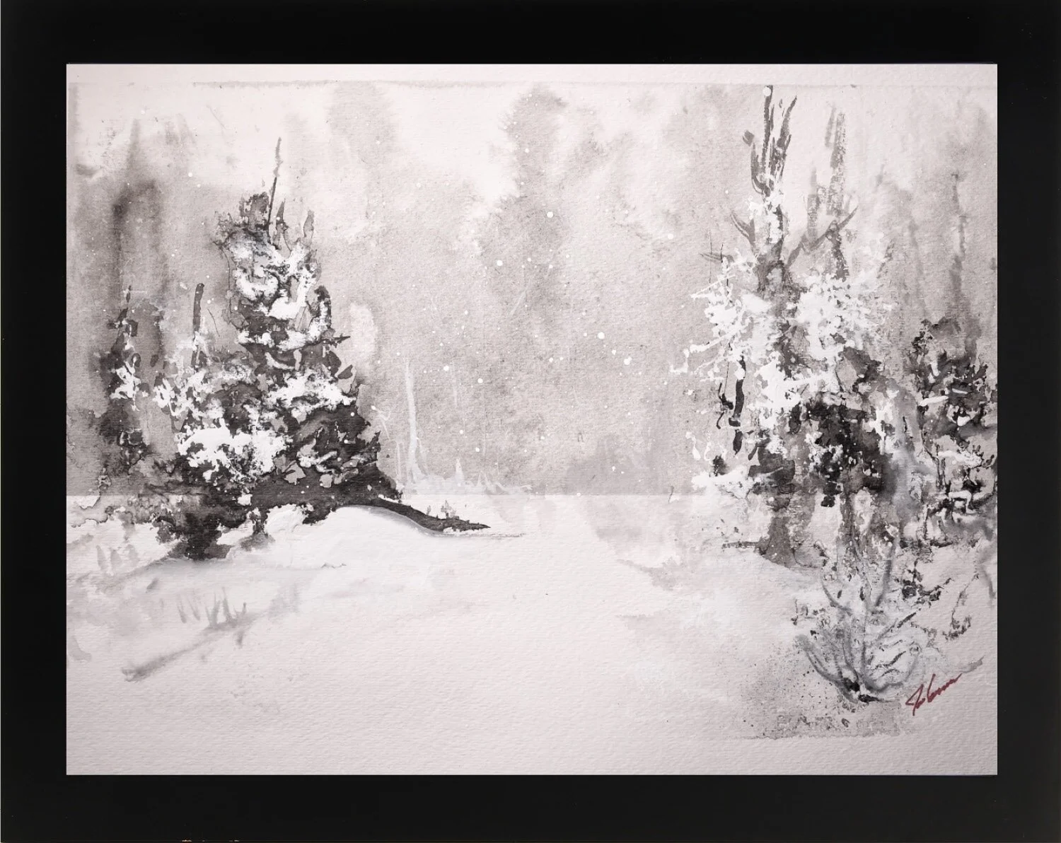Snow Scene IV - 12"x9"