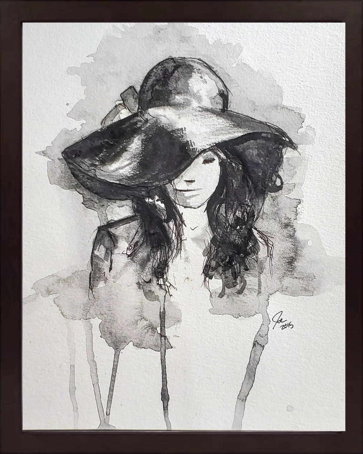 Lady with Hat - 9"x12"