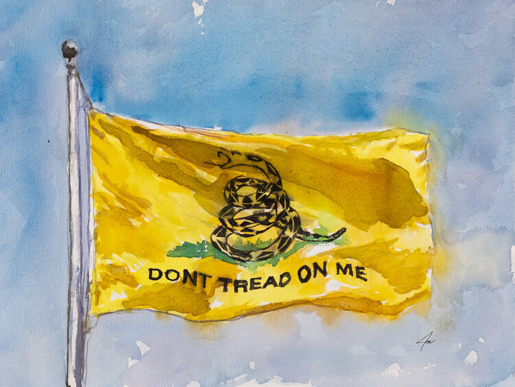 Don't Tread on Me Study - 14"x11"