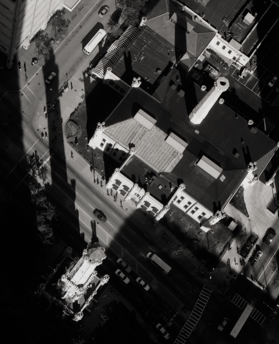   Water Tower from 70th Floor, Park Hyatt , 2000  Gelatin silver photograph.  21 7/8 x 16 3/4 inches 