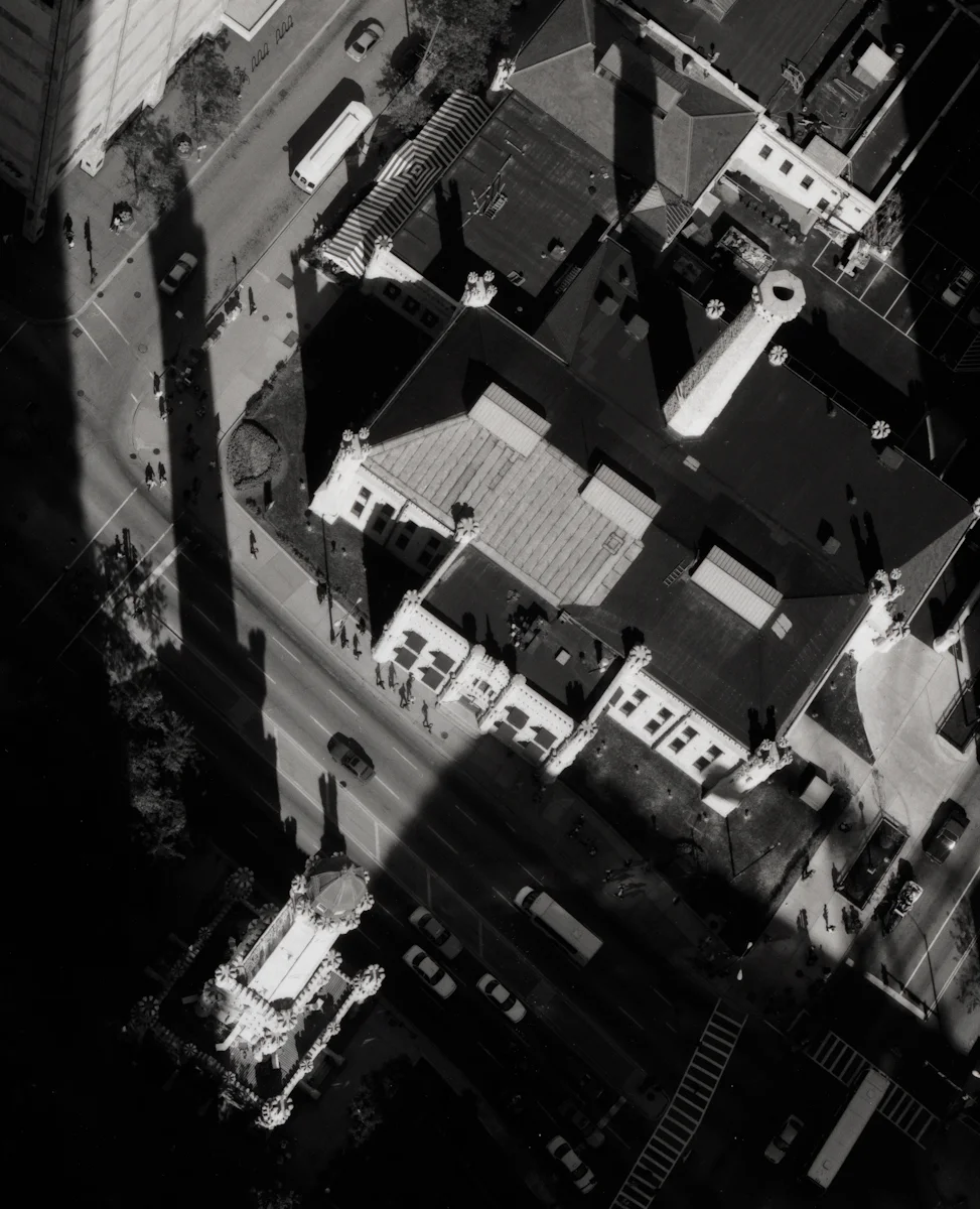 Water Tower from 70th Floor, Park Hyatt , 2000 Gelatin silver photograph. 21 7/8 x 16 3/4 inches