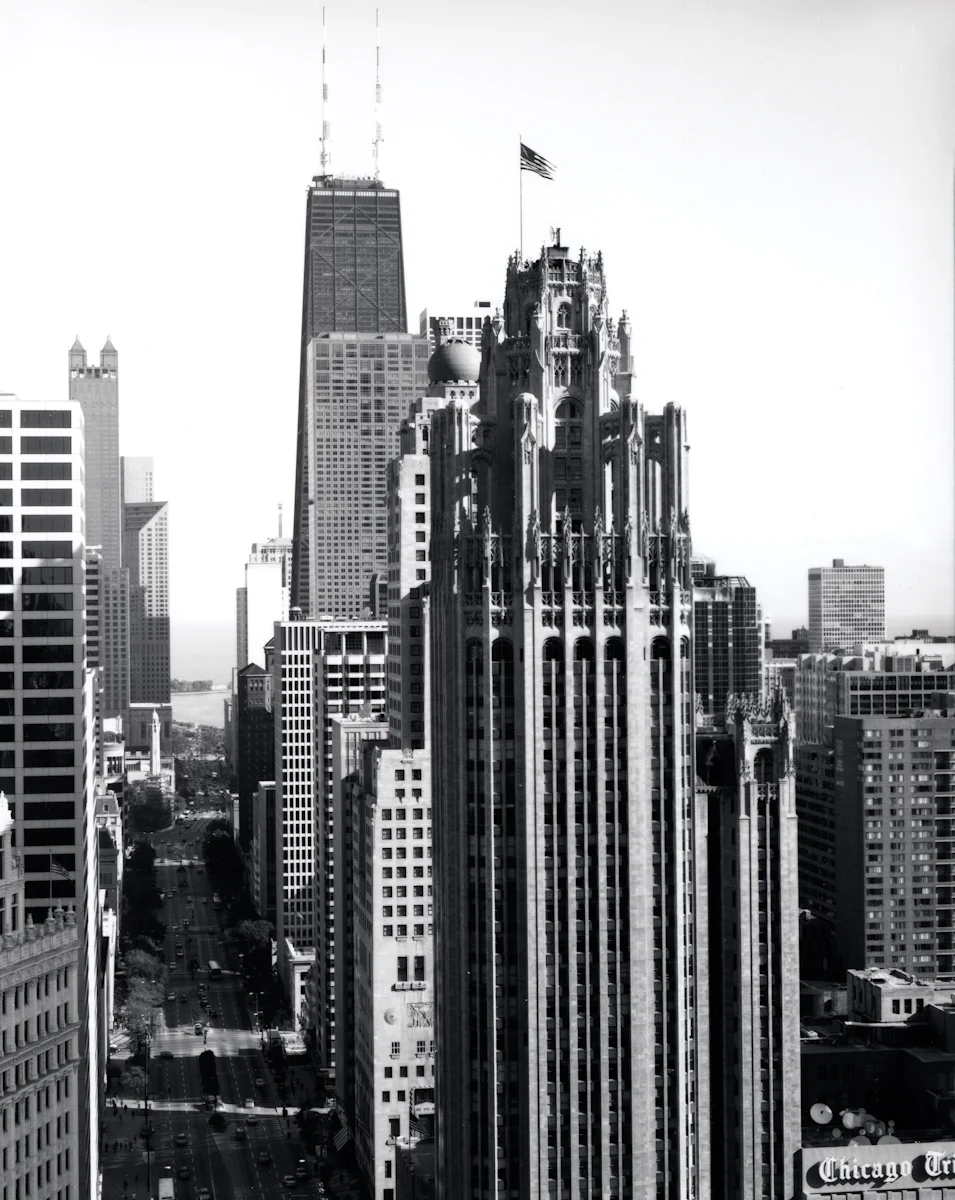 Tribune Tower , 1997 Gelatin silver photograph 21 3/4 x 16 3/4 inches