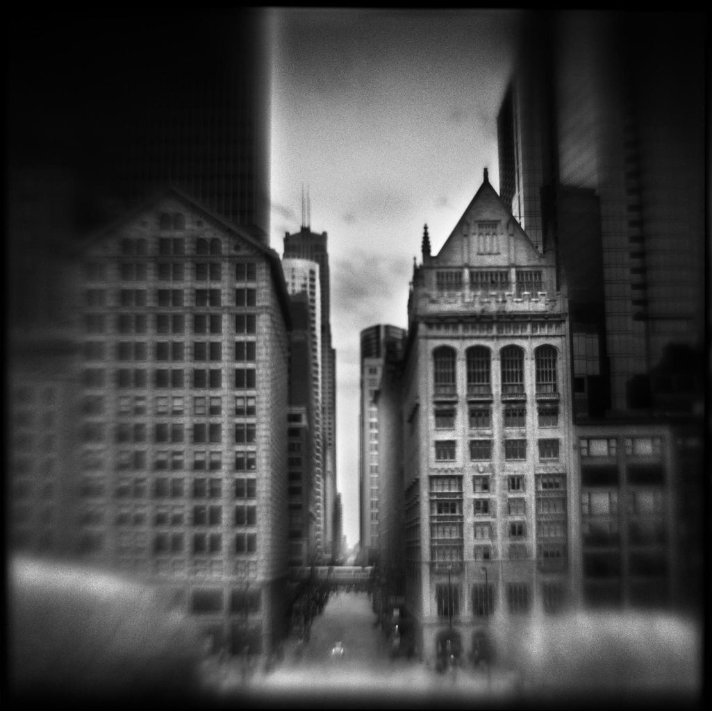 Michigan & Monroe, 6:42 AM Hand-varnished, archival pigment print. 16 x 16 inches