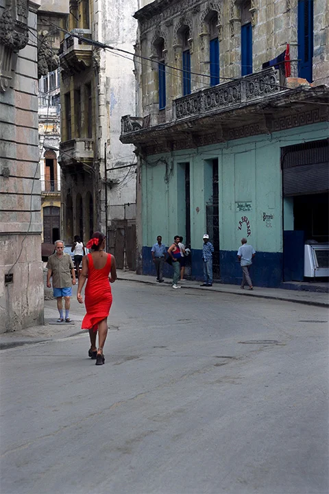Girl in Red Dress , Havana, Cuba, 1999 Archival pigment print. 20 x 13 3/8 inches