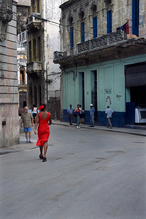   Girl in Red Dress , Havana, Cuba, 1999  Archival Inkjet Print  20 x 13 3/8" &nbsp;$800 