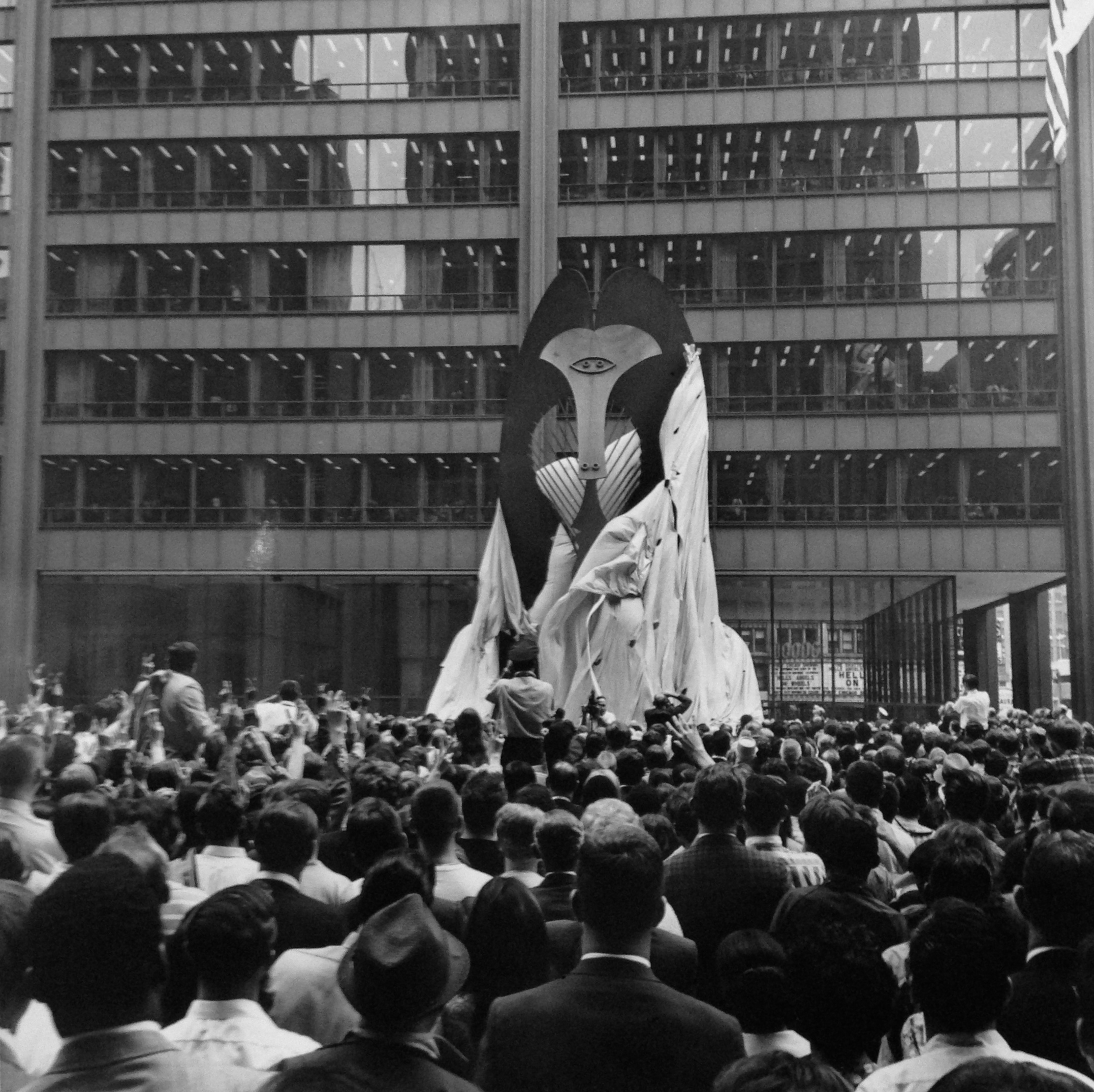   Unveiling of Picasso Sculpture,&nbsp;Daley Plaza,  August 15, 1967  Signed Silver Gelatin Print  8x10" &nbsp;$750 