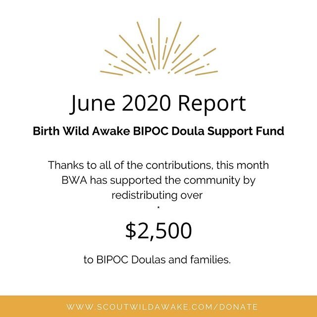 ✨ The BWA BIPOC Doula Support Fund is making moves! We have had the privilege of redistributing almost 3k in June to cover costs for training, classes, continued education and self care for Doulas both nationally and internationally. We have also pro