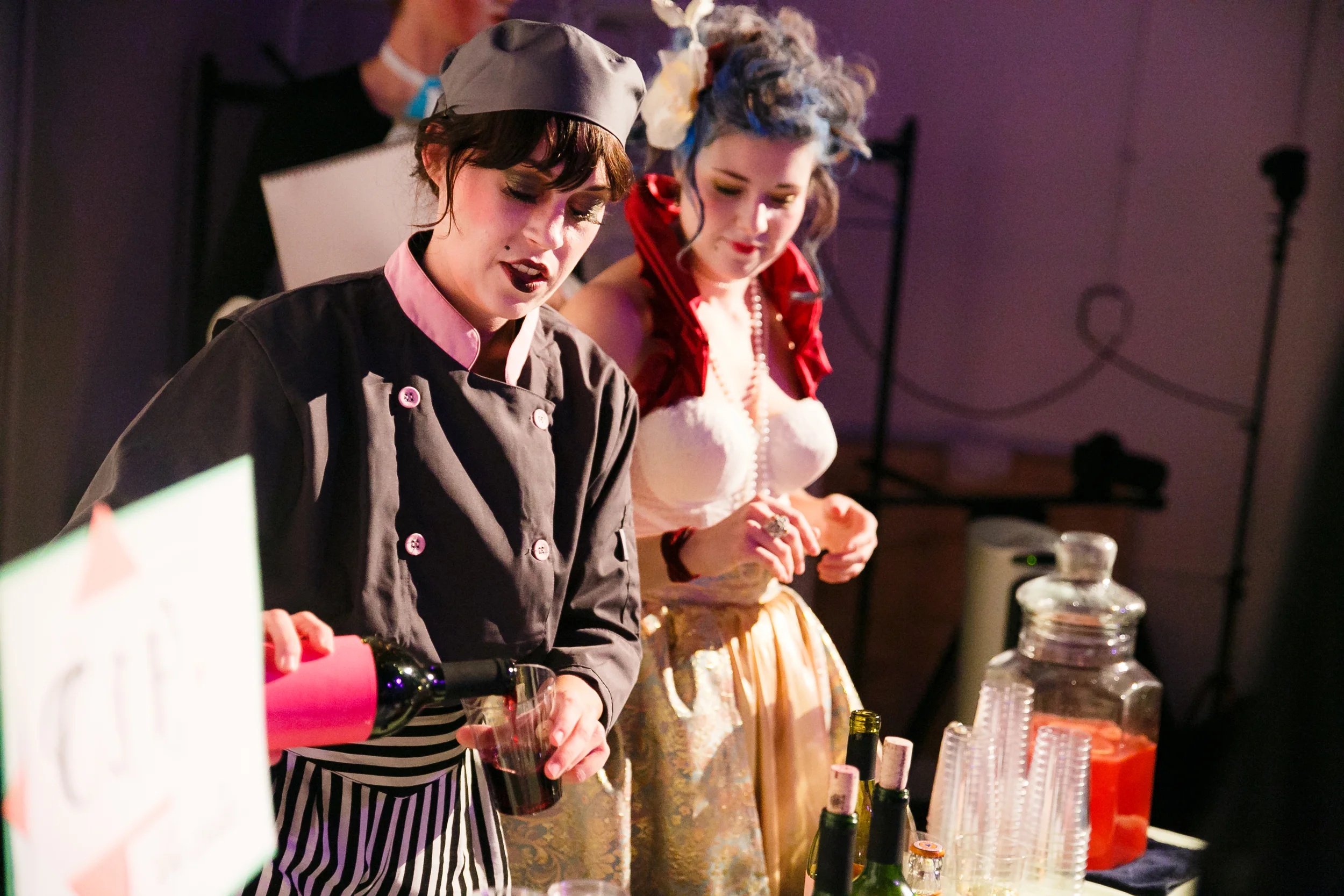 Bartenders in costume during immersive theater event