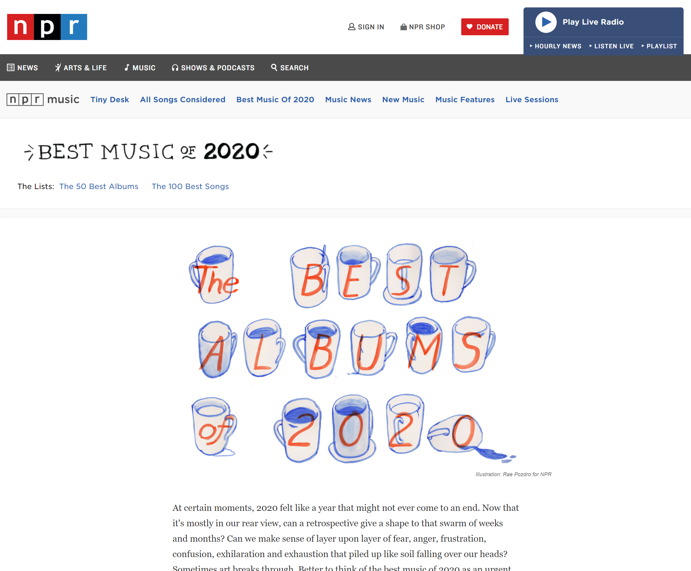 NPR MUSIC | BEST OF 2020