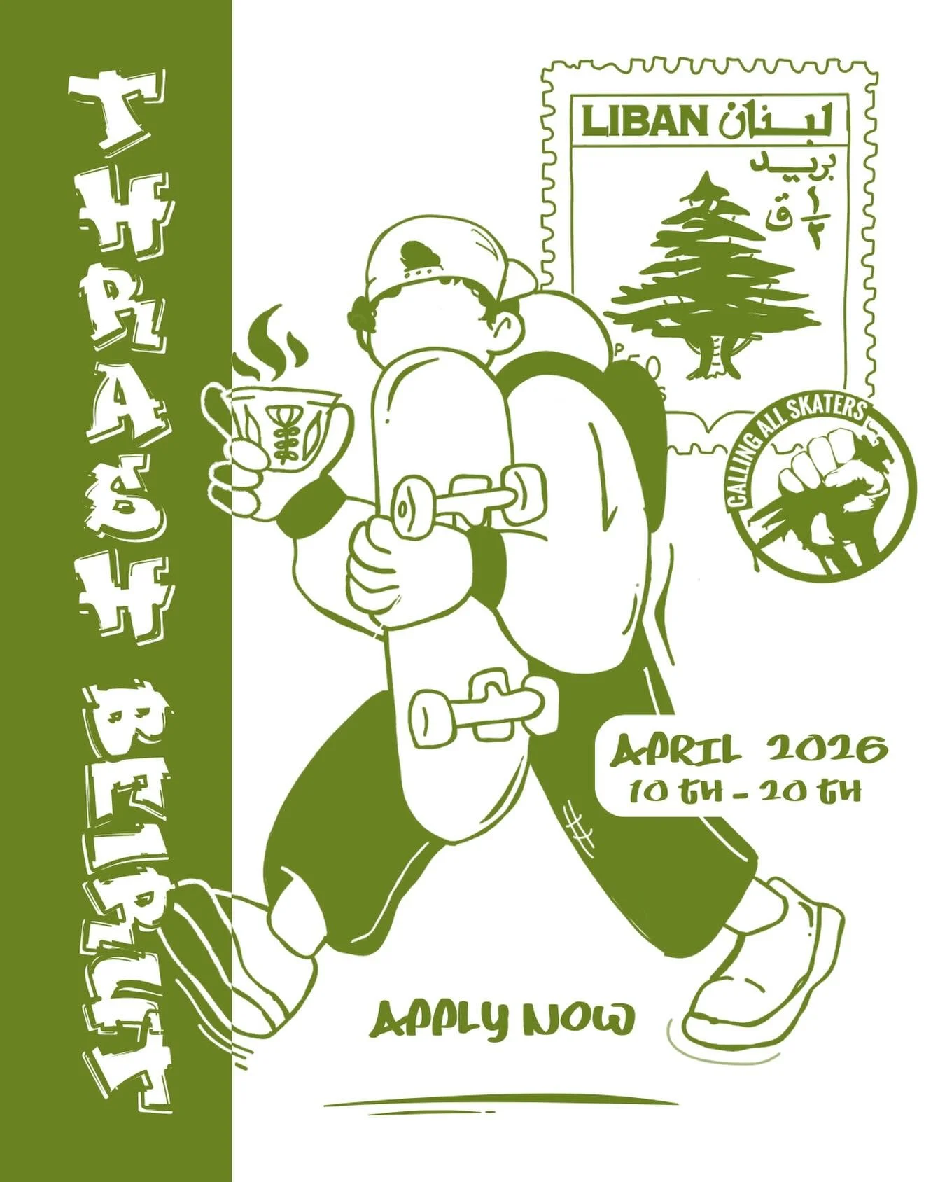 Skate Trip to the Middle East? 

Come join us this spring as we skate the streets of Beirut, Lebanon 🇱🇧

Thrash Beirut 2026!

A true gem of art, culture, and skateboarding, Beirut offers a unique skate scene and a strong, welcoming community. Ahlan