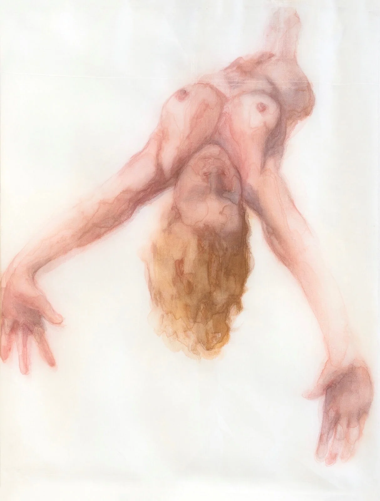 New Day | Watercolour on layered chiffon and canvas 70 x 48cm £1600 emponsonby@gmail.com